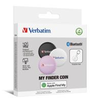 Verbatim My Finder Coin 3-Pack Bluetooth tracker Apple AirTag Zwart, Wit, Pink - thumbnail