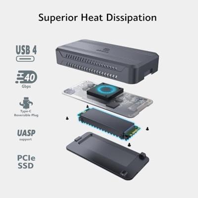 Akasa AK-ENU4M2-01 M.2 SSD-behuizing USB-C 4 40 GBit/s M.2 PCIe NVMe 2242, 2260, 2280 AK-ENU4M2-01 Akasa AK-ENU4M2-01 M.2 SSD-behuizing USB-C 4 40 GBit/s M.2 PCIe NVMe 2242, 2260, 2280 AK-ENU4M2-01