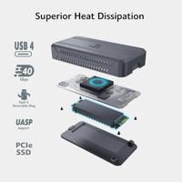 Akasa AK-ENU4M2-01 M.2 SSD-behuizing USB-C 4 40 GBit/s M.2 PCIe NVMe 2242, 2260, 2280 AK-ENU4M2-01 - thumbnail