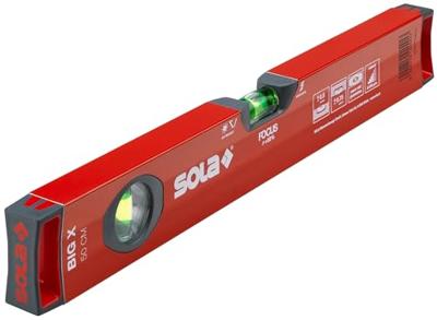 Sola Alu-Waterpas X-profiel BIGX50, 50cm 2 libellen 0,50mm/m rood - 01370701 - 01370701 - thumbnail