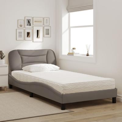 Bed met matras stof taupe 100x200 cm - thumbnail