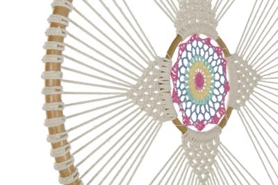 Droomvanger DKD Home Decor Wit Multicolour Natuurlijk Veren Boho 52 x 1 x 145 cm (1 Stuks)