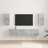 TV Wandkast 2 pcs Beton 30 x 31 x 60 cm Bewerkt hout - thumbnail
