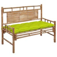 VidaXL Tuinbank met kussen 120 cm bamboe - thumbnail