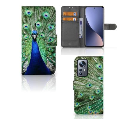 Xiaomi 12 Pro | Telefoonhoesje | Met pasjeshouder | Pauw