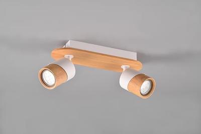 Trio Plafondlamp hout met witAruni 2-lichts - 801100231