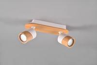 Trio Plafondlamp hout met witAruni 2-lichts - 801100231 - thumbnail