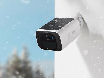 Eufy security S220 SoloCam 2-pack, zonbeveiligingscamera, draadloze buitencamera, altijd stroom, resolutie van 2k, draadloos, 2,4 GHz wifi, geen maandelijkse kosten