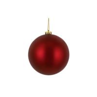 Kerstbal Kunststof Mat Rood D15cm - thumbnail