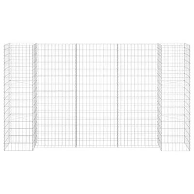 Gabion plantenbak H-vormig 260x40x150 cm staaldraad - thumbnail