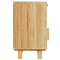 Nachtkastjes 2 st massief grenenhout en natuurlijk rattan bruin - thumbnail