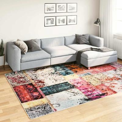Vloerkleed wasbaar anti-slip patchwork 190x300 cm meerkleurig