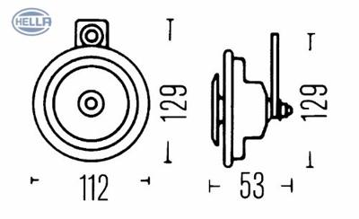 Hella 3BA 002 768-382 3BA 002 768-382 Lowtone Enkelvoudige toeter 24 V