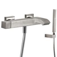 Badmengkraan Tres Cuadro Exclusive Opbouw Vierkant Korte Gebogen Uitloop RVS - thumbnail