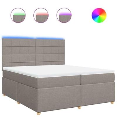 Boxspring met matras stof taupe 200x200 cm