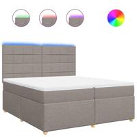 Boxspring met matras stof taupe 200x200 cm - thumbnail
