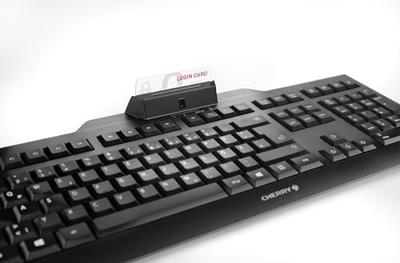 Toetsenbord met smartcardlezer Cherry JK-A0100ES-0 Wit Grijs Qwerty Spaans QWERTY