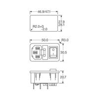 501638 Apparaatstekker (koud) Stekker, inbouw verticaal Totaal aantal polen: 2 + PE 10 A Zwart 1 stuk(s) - thumbnail