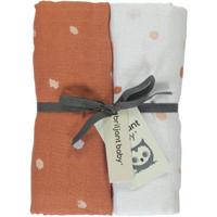 Briljant Baby Sunny hydrofiele luier - set van 2 120x120 cm stip terra/wit - thumbnail