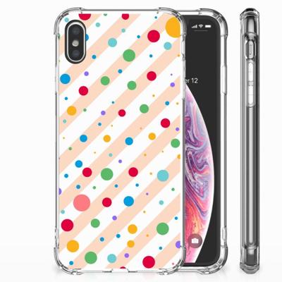 Apple iPhone Xs Max Doorzichtige Silicone Hoesje Dots Apple iPhone Xs Max Doorzichtige Silicone Hoesje Dots