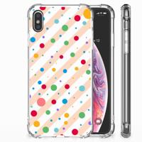 Apple iPhone Xs Max Doorzichtige Silicone Hoesje Dots - thumbnail
