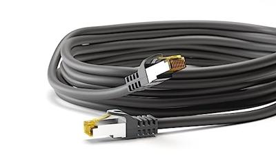 Goobay 91644 RJ45 patchkabel S/FTP (PiMF), met CAT 7 ruwe kabel, zwart