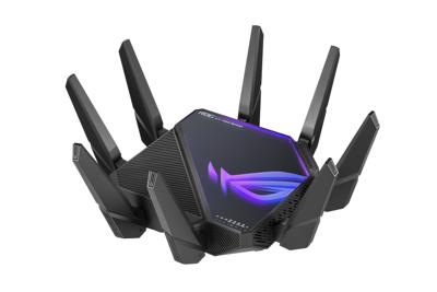 ASUS ROG Rapture WiFi 6E Gaming Router (GT-AXE16000) - Quad-Band, 6 GHz Ready, Dual 10G-poorten, 2.5G WAN-poort, AiMesh-ondersteuning, Triple-level gameversnelling, levenslange internetbeveiliging,