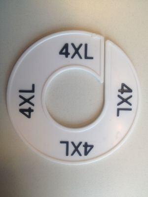 Maatring 9cm wit/zwart 4XL