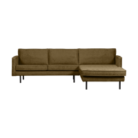WOOOD Rodeo bank chaise longue rechts velvet Brass - thumbnail
