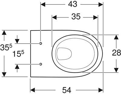 Geberit Renova Wandcloset Rimfree 35,5x54x34 cm Wit