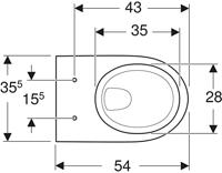Geberit Renova Wandcloset Rimfree 35,5x54x34 cm Wit - thumbnail