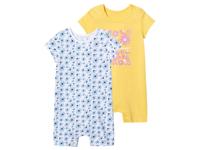 lupilu 2 baby playsuits (74/80, Wit/blauw/geel) - thumbnail
