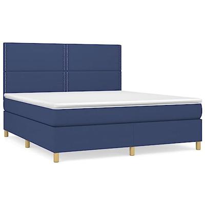 Boxspring met matras stof blauw 180x200 cm