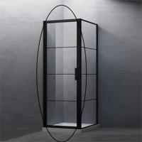 BWS Nisdeur Frame 90x200 cm 8 mm NANO Glas Mat Zwart Raster Boss & Wessing - thumbnail