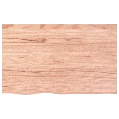 Tafelblad 80x50x(2-6) cm behandeld massief eikenhout lichtbruin