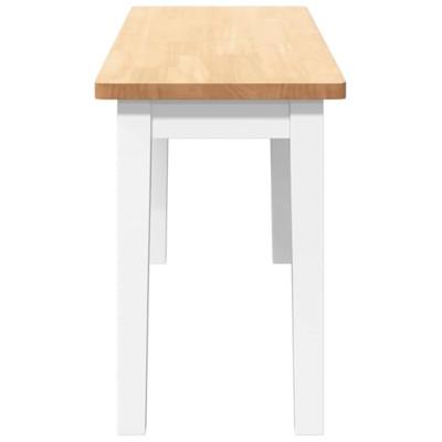 Bank 90 cm massief hout rubber wit