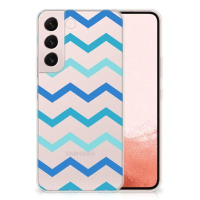 Samsung Galaxy S22 | TPU bumper | Zigzag Blauw