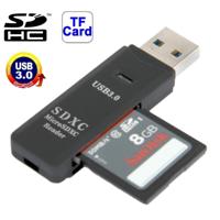 Super Speed USB 3.0 kaartlezer, ondersteuning voor SD-kaart / TF Card(zwart) - thumbnail
