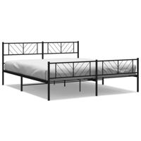 Bedframe met voetbord zonder matras metaal zwart 180x200 cm - thumbnail