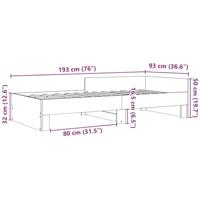 Bedframe bewerkt hout wit 90x190 cm - thumbnail