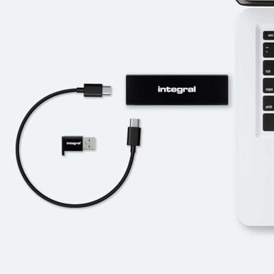 Integral USB-C SSD portable 500GB zwart SlimXpress 3.0 - 9500350 Integral USB-C SSD portable 500GB zwart SlimXpress 3.0 - 9500350