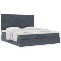 Ottoman bed met matrassen 160x200cm fluweel donkergrijs - thumbnail