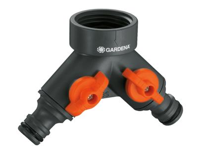Gardena 2-weg Waterverdeler 3/4" - Onafhankelijke Regelbare Stromen voor Tuinirrigatie