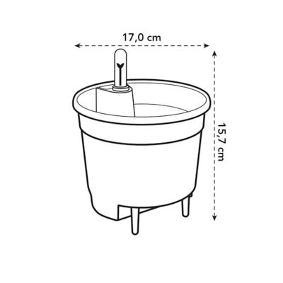 Self-watering insert 17 living black binnen l 17 x w 17 x h 15,7 cm elho - Elho - thumbnail