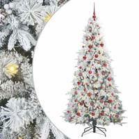 VidaXL Kunstmatige inklapbare kerstboom wit 180 cm pe en pvc - thumbnail