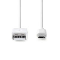 USB 2.0-Kabel | A Male - Micro-B Male | 1,0 m | Wit - thumbnail