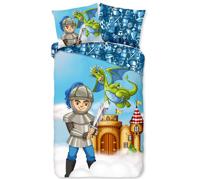 Good Morning Kinderdekbedovertrek "ridder met kasteel en draak" - Multi - (140x200/220 cm) - Katoen - thumbnail