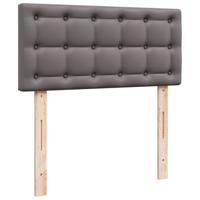 Boxspring met matras kunstleer grijs 100x200 cm - thumbnail