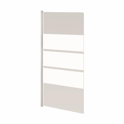 Badwand VM Go Nero Deco 85x145 cm Scharnierend Wit Profiel 5 mm Veiligheidsglas Go by Van Marcke Badwand VM Go Nero Deco 85x145 cm Scharnierend Wit Profiel 5 mm Veiligheidsglas Go by Van Marcke