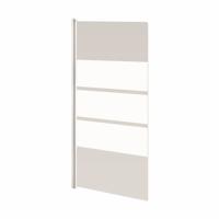 Badwand VM Go Nero Deco 85x145 cm Scharnierend Wit Profiel 5 mm Veiligheidsglas Go by Van Marcke - thumbnail